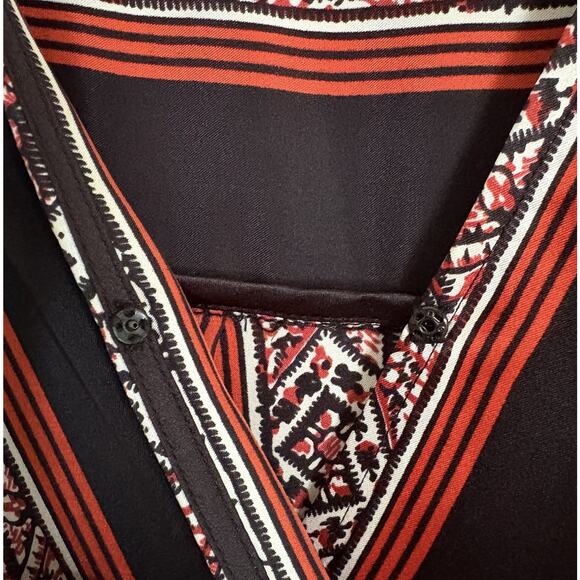 Veronica Beard Ivy Flounce Silk Wrap Style Dress 6 Red Black Party Boho Indie - Picture 7 of 16